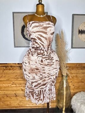 Wild Cat Print Plus Size Stretch Cami Dress NWT